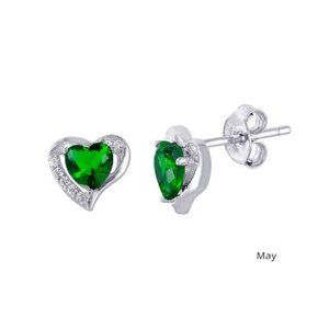 Sterling Silver 925 May Birthstone Earrings